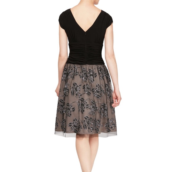 SLNY black embellished floral print dress size 10 NWT $119 - Picture 2 of 2